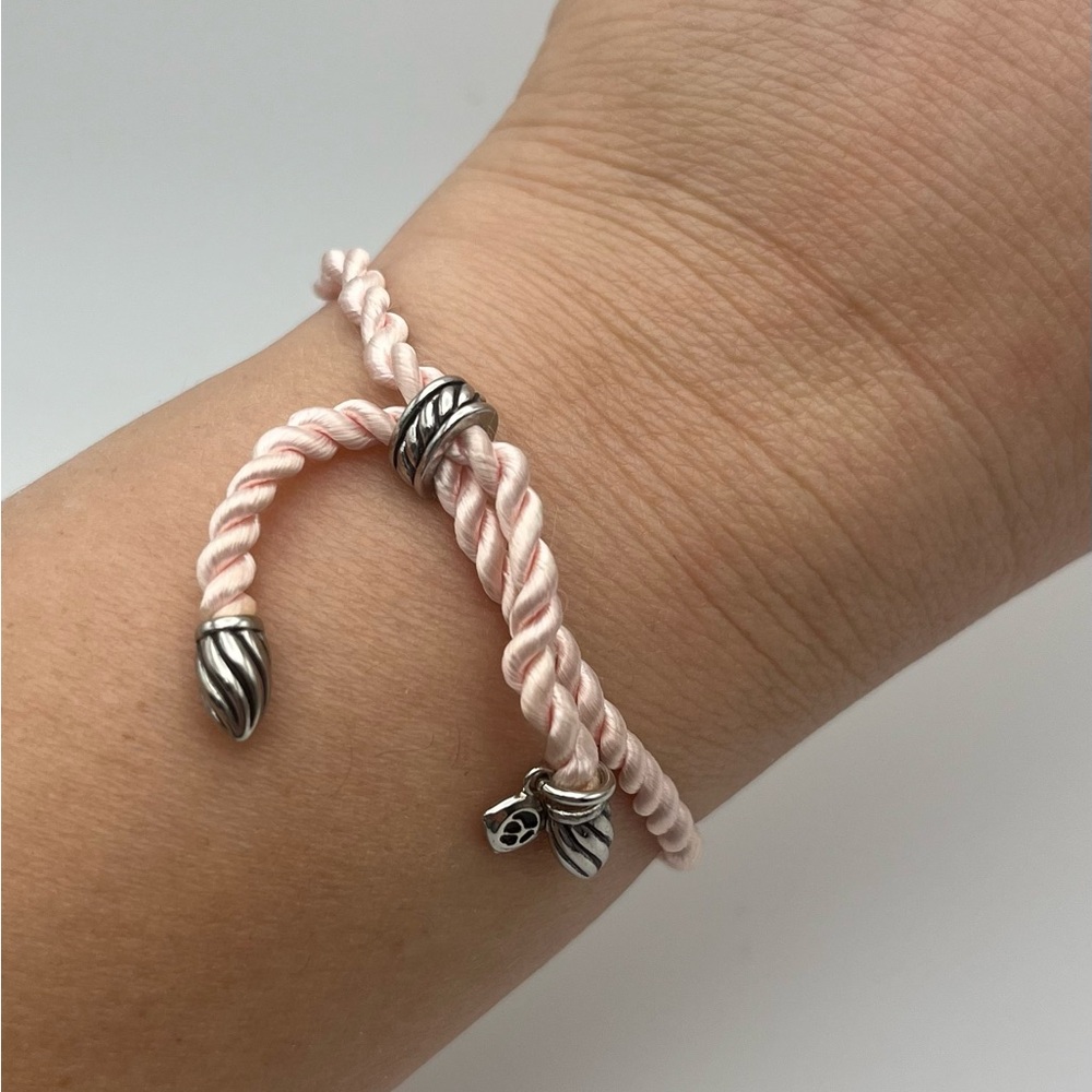 David Yurman Pink Silk Rope Adjustable Cord Bracelet